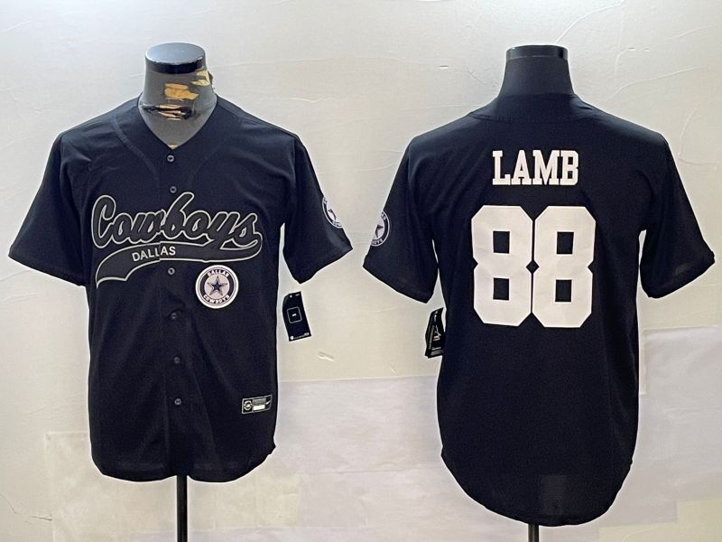 Men Dallas Cowboys 88 Lamb Black Joint Name 2024 Nike Limited NFL Jersey style 2